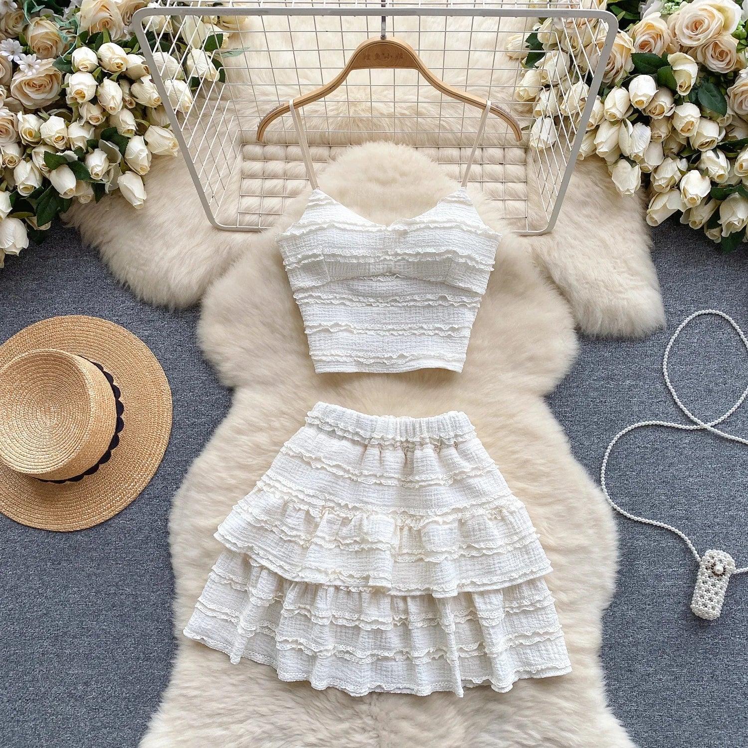 Sweet Ruched Mini Set - Piña Colada