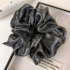 Oversized Glossy Silk Scrunchies - Piña Colada