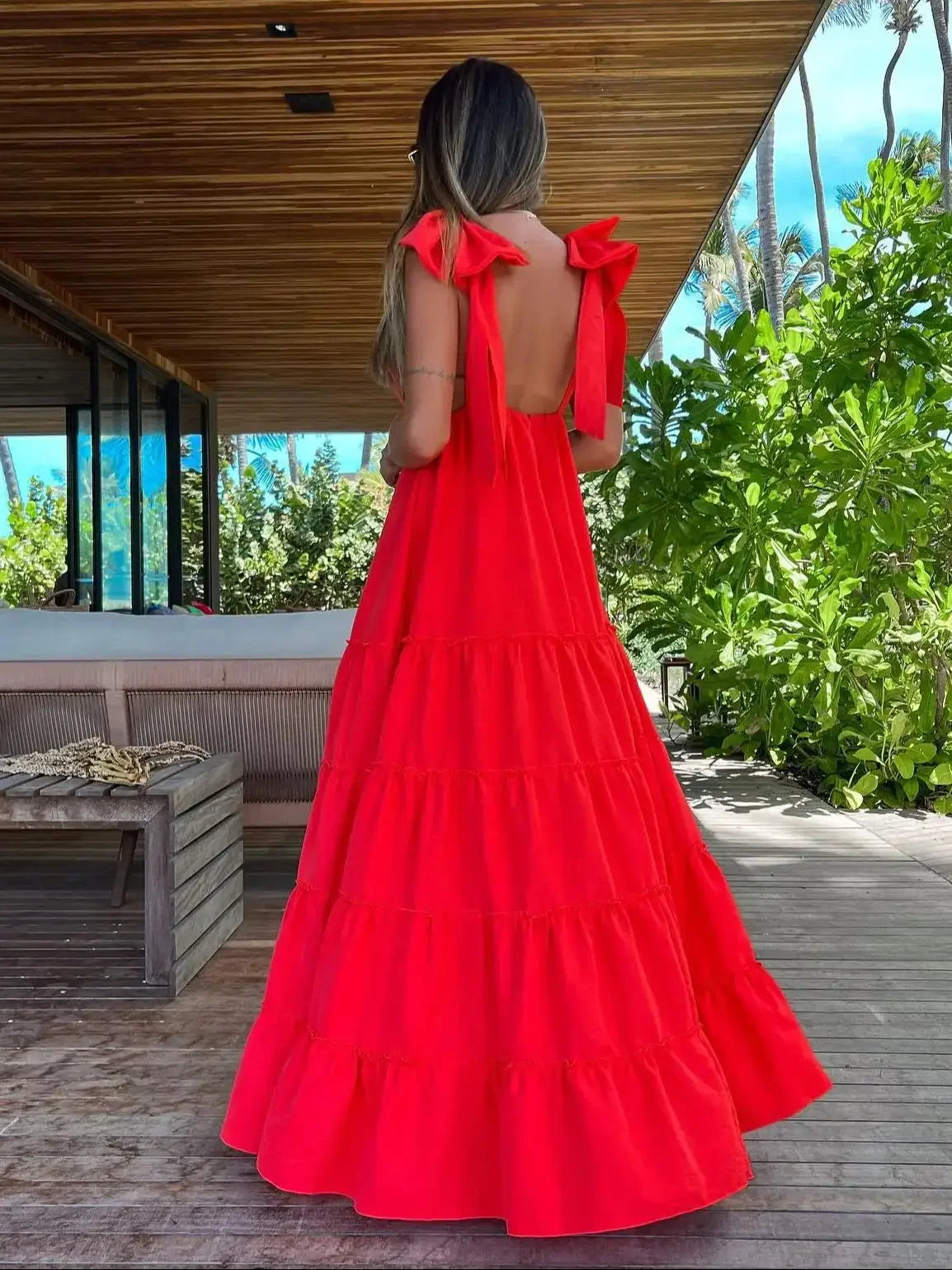 Beach Dress – V-Neck Summer Dress - Piña Colada