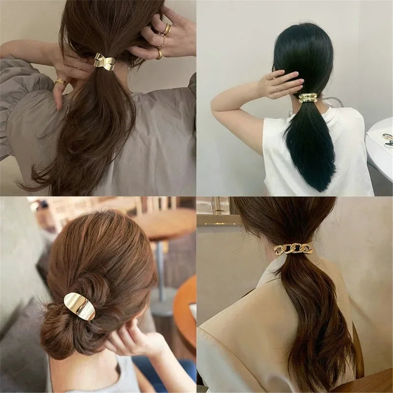 Metal Irregular Double-Layer Hair Bands - Piña Colada
