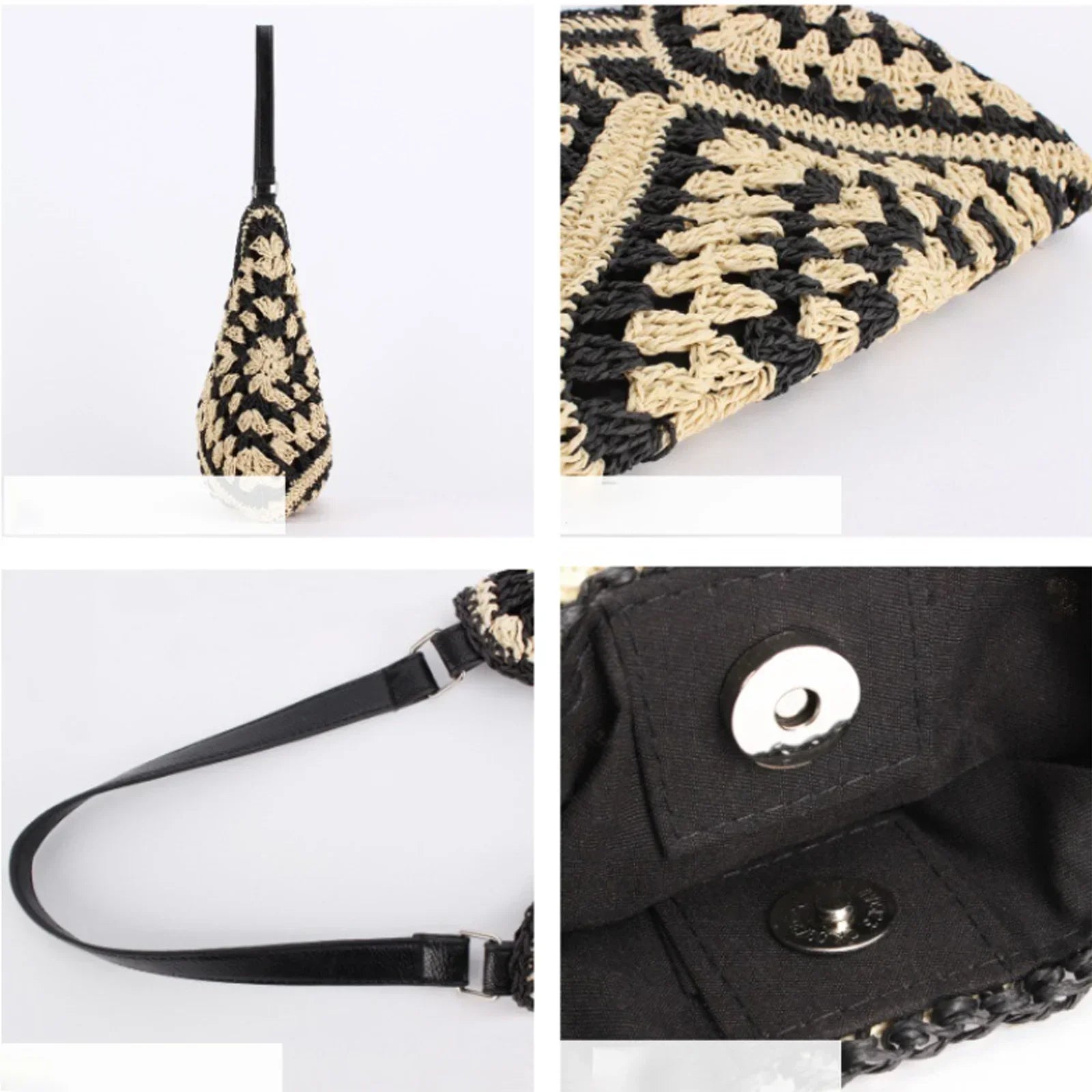 Woven Straw Tote - Piña Colada
