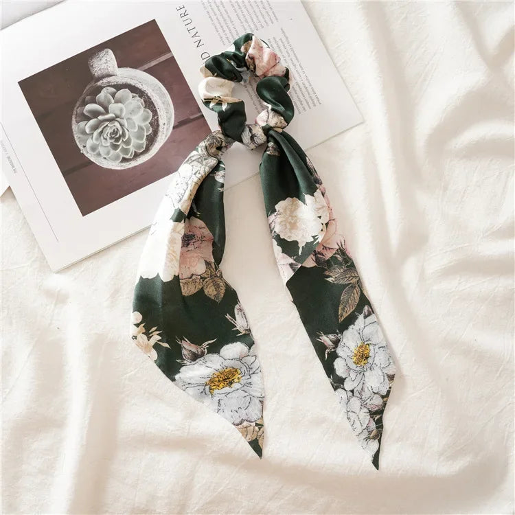 Print Bow Satin Long Ribbon - Piña Colada