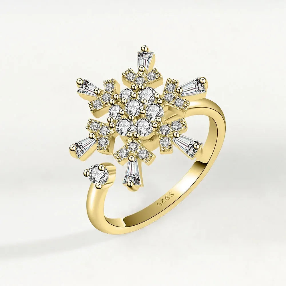 Spinner Ring Crystal Flower - Piña Colada