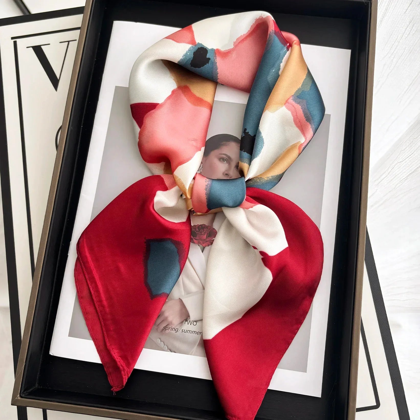 Silk Square Scarf Spring - Piña Colada