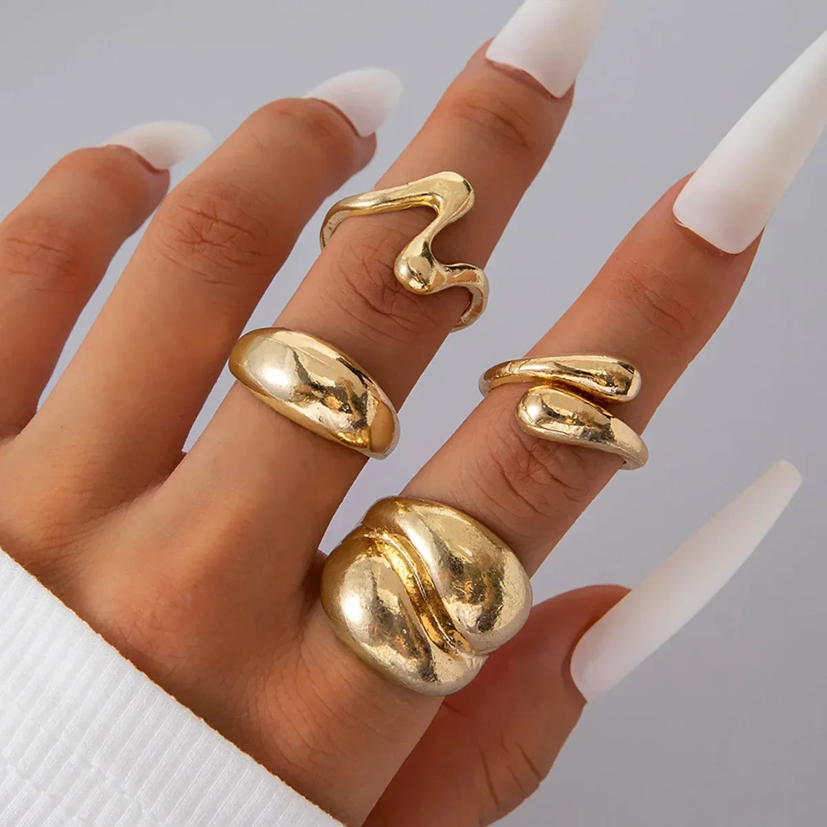 5Pcs/Set Vintage Irregular Metal - Piña Colada
