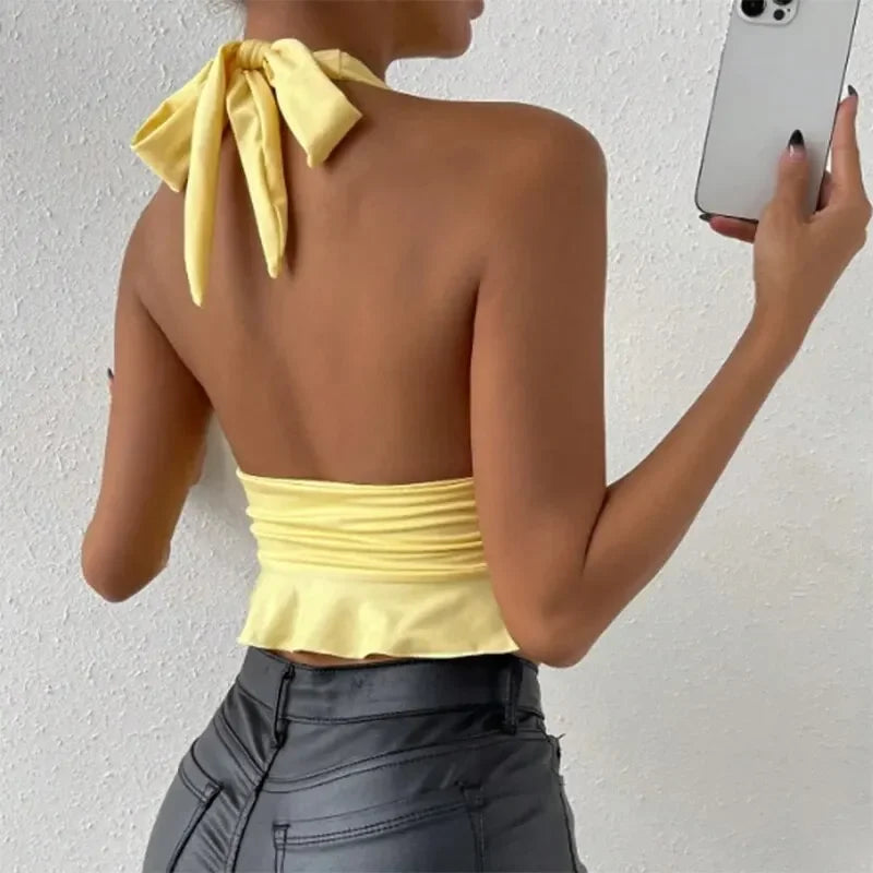 Lace-Up Slim Fit Bodysuit – Knitted Sexy Clubwear - Piña Colada