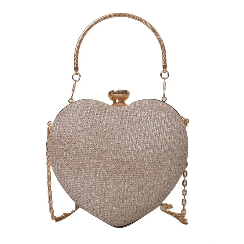 Shiny Handbag Heart Shape