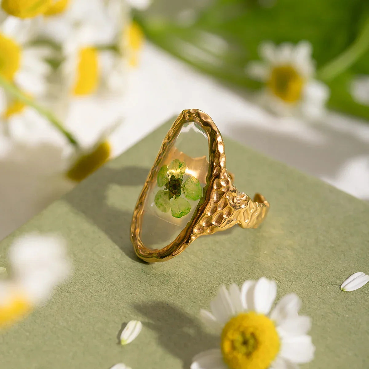 18k Gold Plated Minimalist Ring - Piña Colada