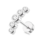 Moon-Shaped Screw-Back Stud Earring - Piña Colada