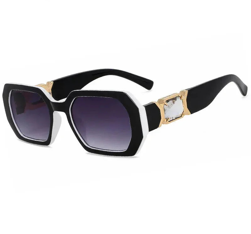 Oversized Diamond Rectangle Sunglasses - Piña Colada