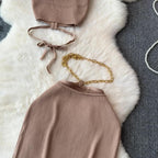 Halter Knit Two-Piece Set - Piña Colada