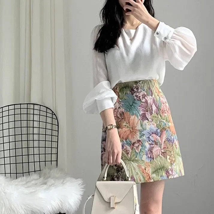 Short Skirt A Line - Piña Colada