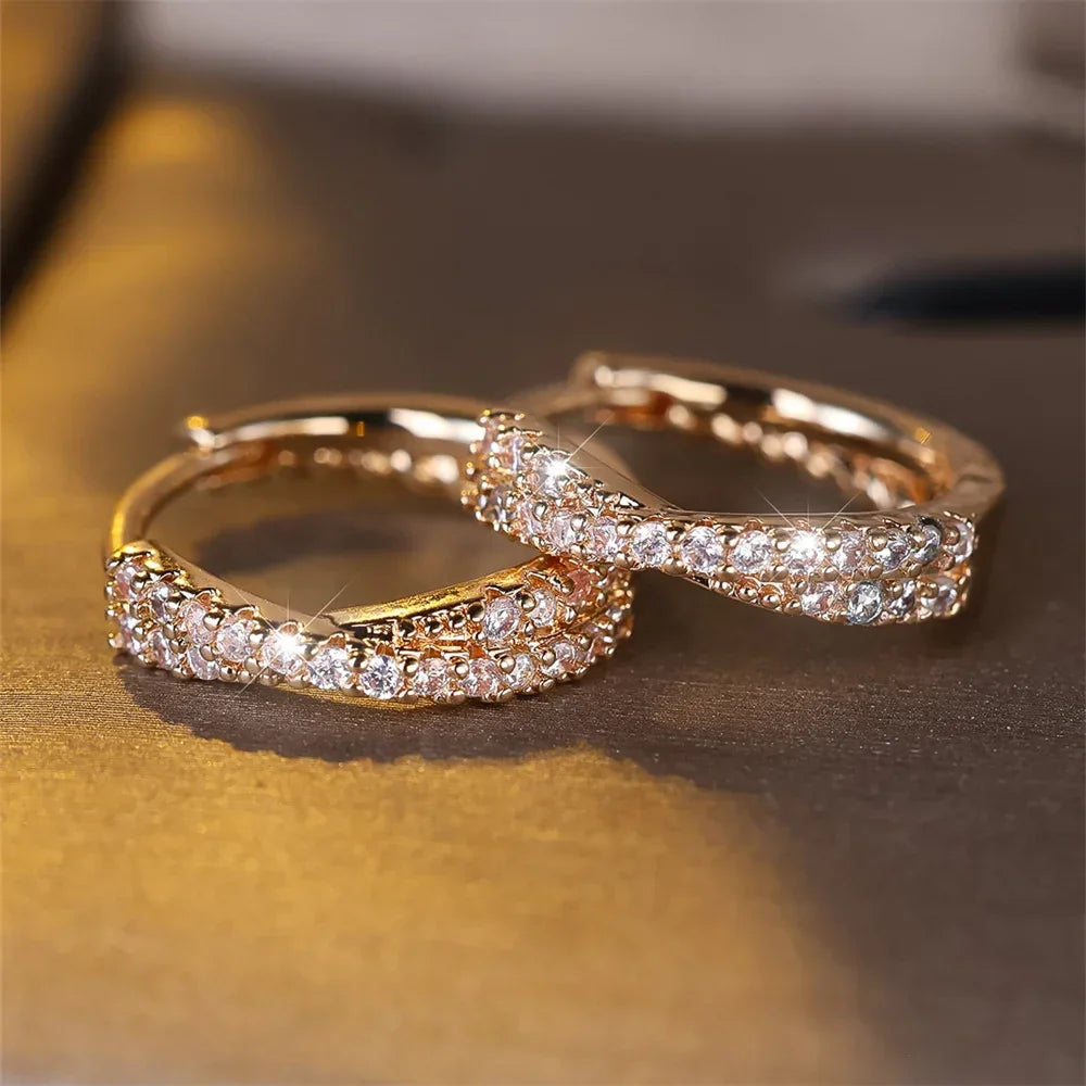 White Zircon Small Earrings - Piña Colada