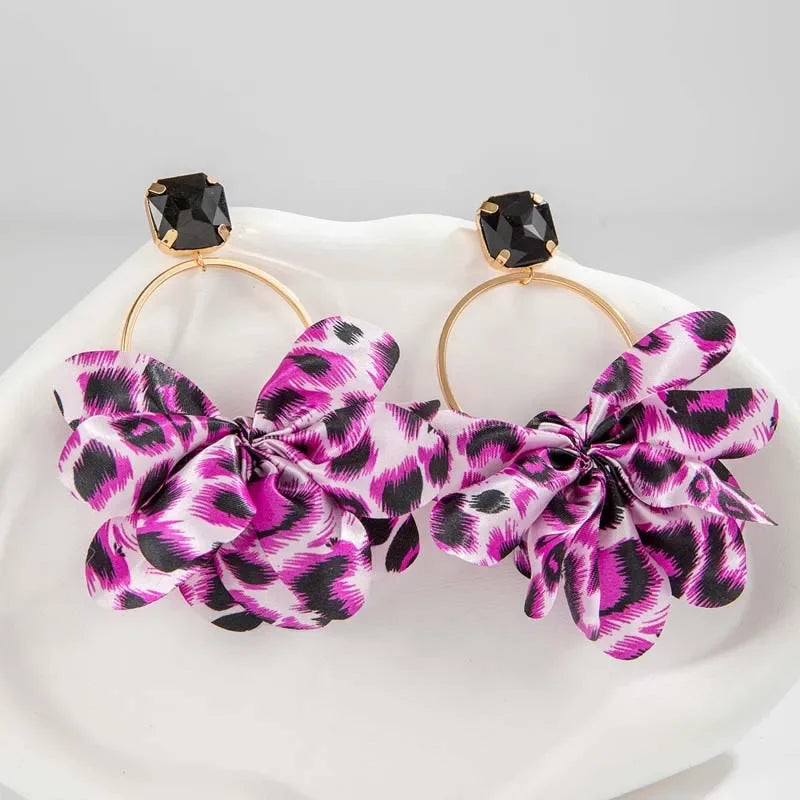 Retro Leopard Earrings - Piña Colada
