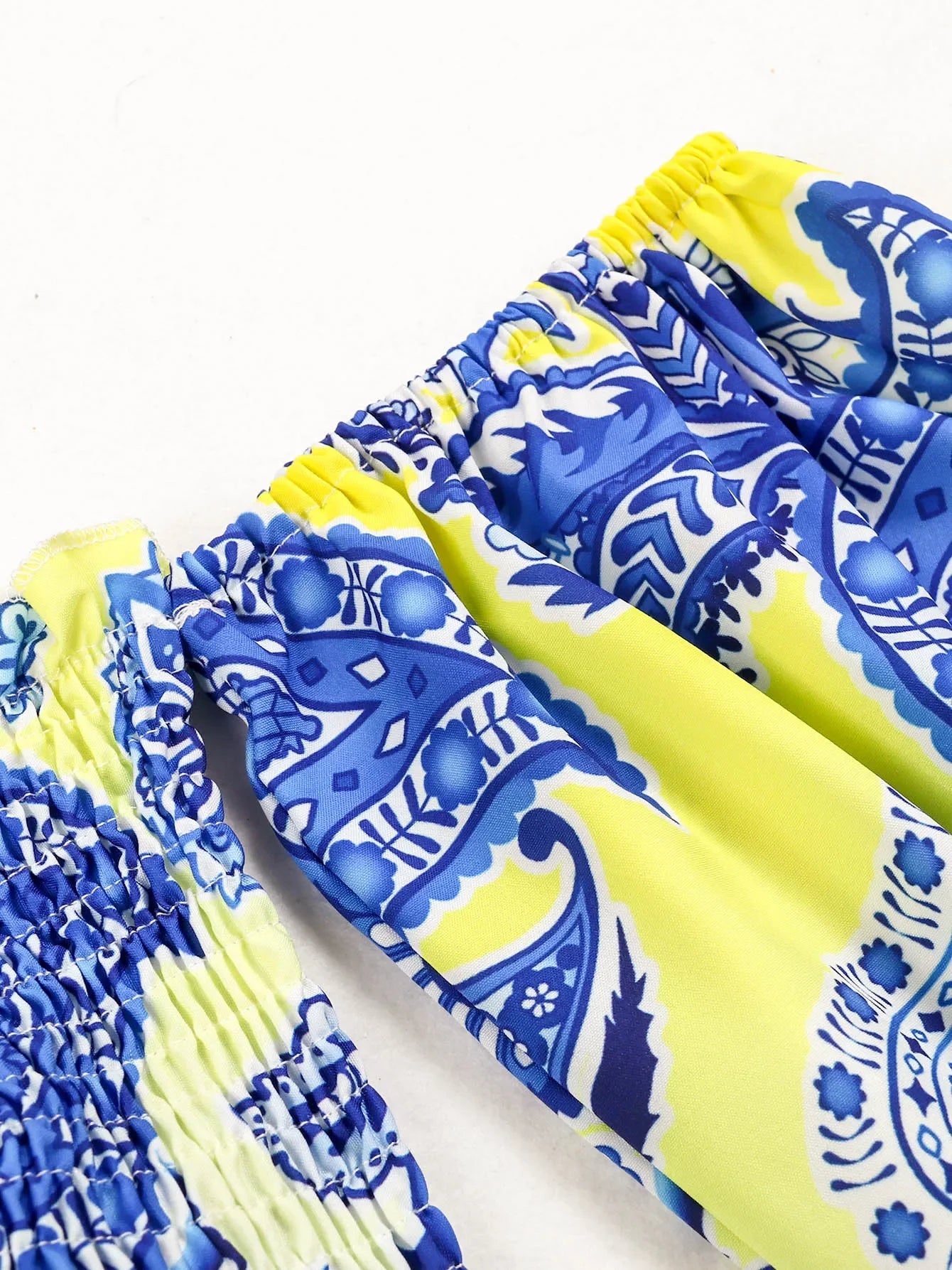 Hand-Painted Oversized 2-Piece Set – Backless Crop Top & Flowing Skirt - Piña Colada