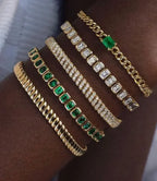 Zirconia Tennis Chain Bracelet - Piña Colada