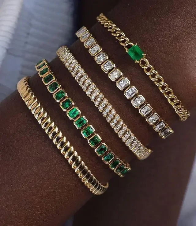 Zirconia Tennis Chain Bracelet - Piña Colada