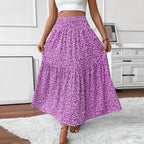 Floral Print Elastic Waist Loose - Piña Colada