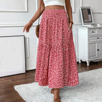 Floral Print Elastic Waist Loose - Piña Colada