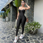 Strapless Backless Sleeveless Pencil Jumpsuit - Piña Colada