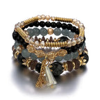 4Pcs New Tassel Charm Beads Bracelet - Piña Colada