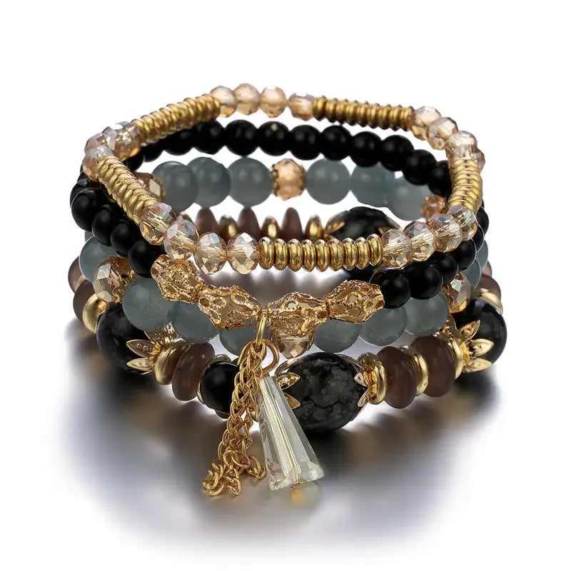 4Pcs New Tassel Charm Beads Bracelet - Piña Colada