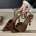 Pointed Toe Thin High Heels Sandals - Piña Colada