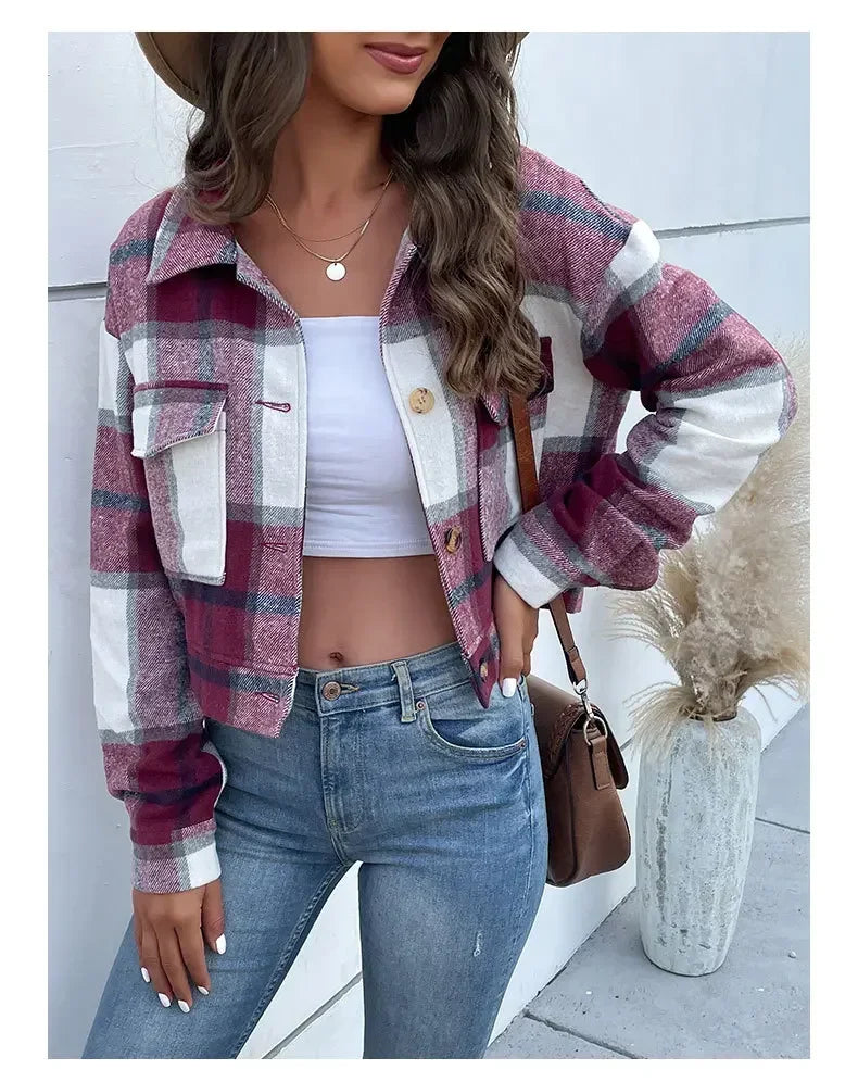 Jacket Long Sleeve Plaid - Piña Colada