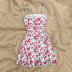 Floral Mini Dress Fashion - Piña Colada