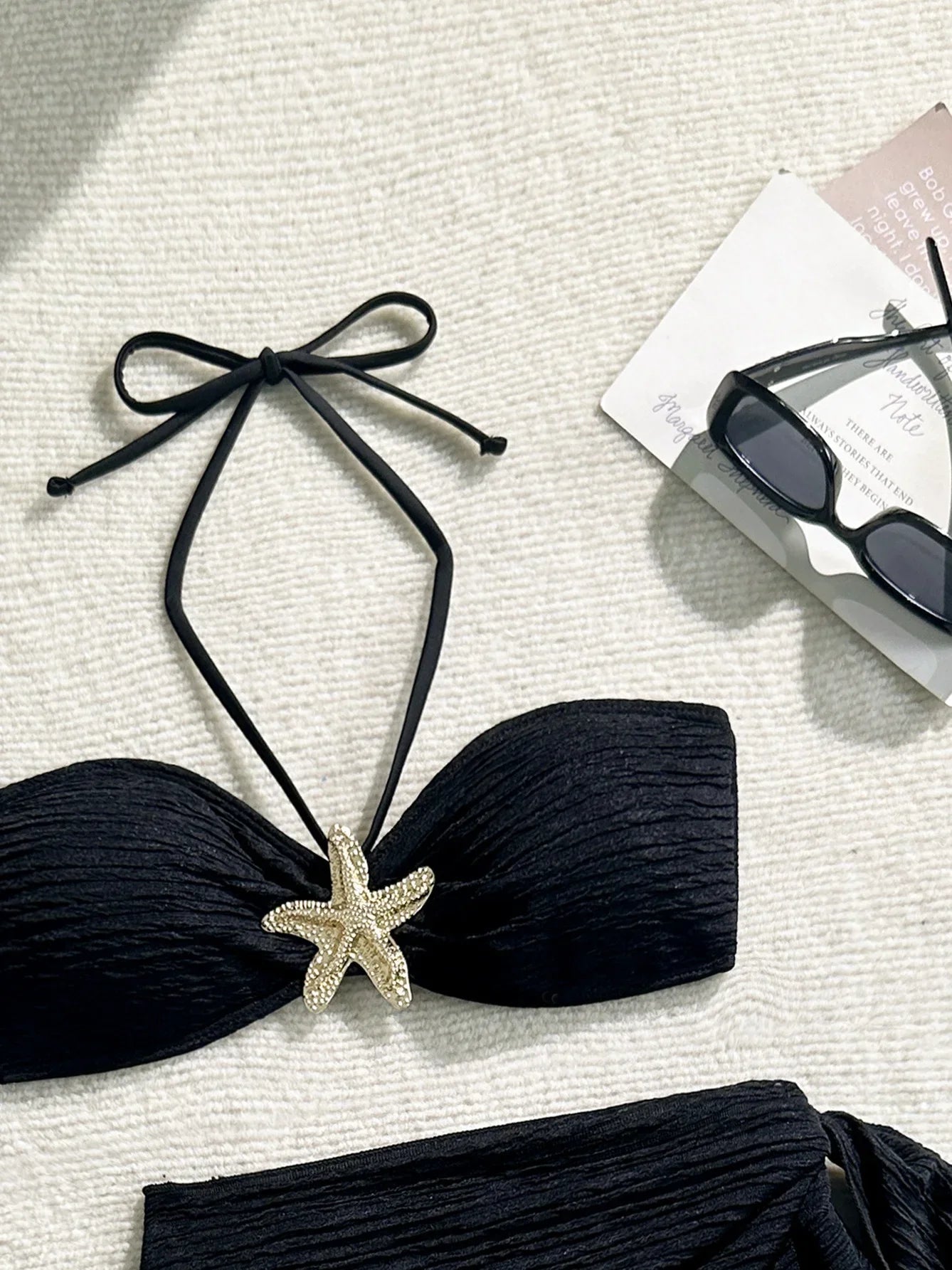 3-Piece Leopard Mesh Bikini Set – Starfish Charm & Bandeau Top - Piña Colada