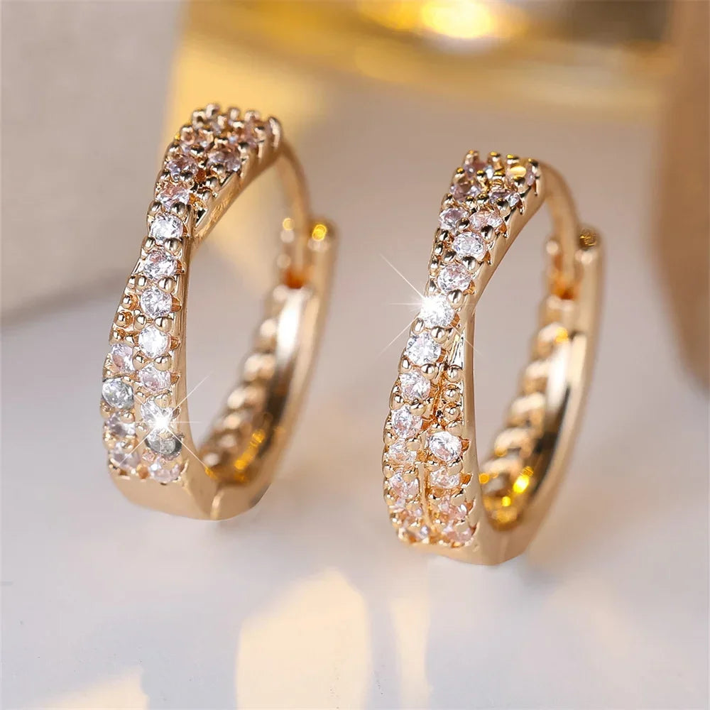 White Zircon Small Earrings - Piña Colada