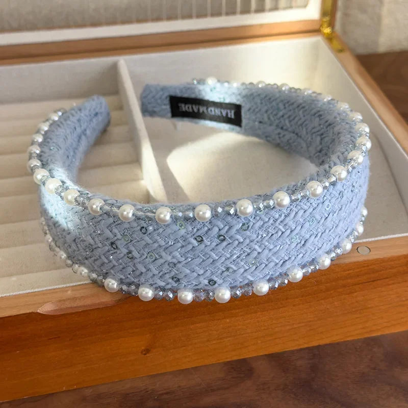 Print Pearl Crystal Headband - Piña Colada