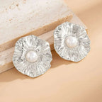 Pearl Texture Wrinkles Earrings - Piña Colada