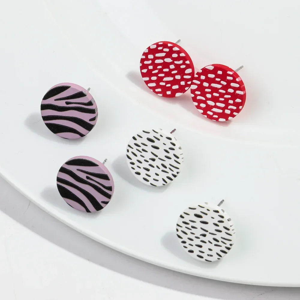 3Pairs/set Colorful Acrylic Earrings - Piña Colada