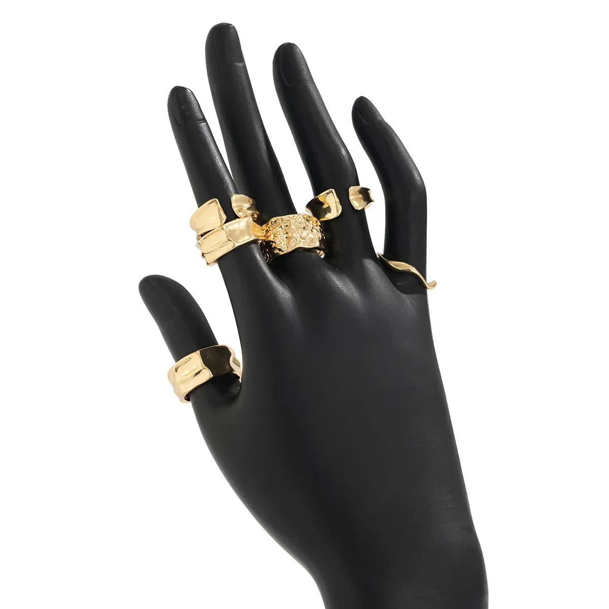 6Pcs/Set Vintage Sun Starfish Open Rings - Piña Colada