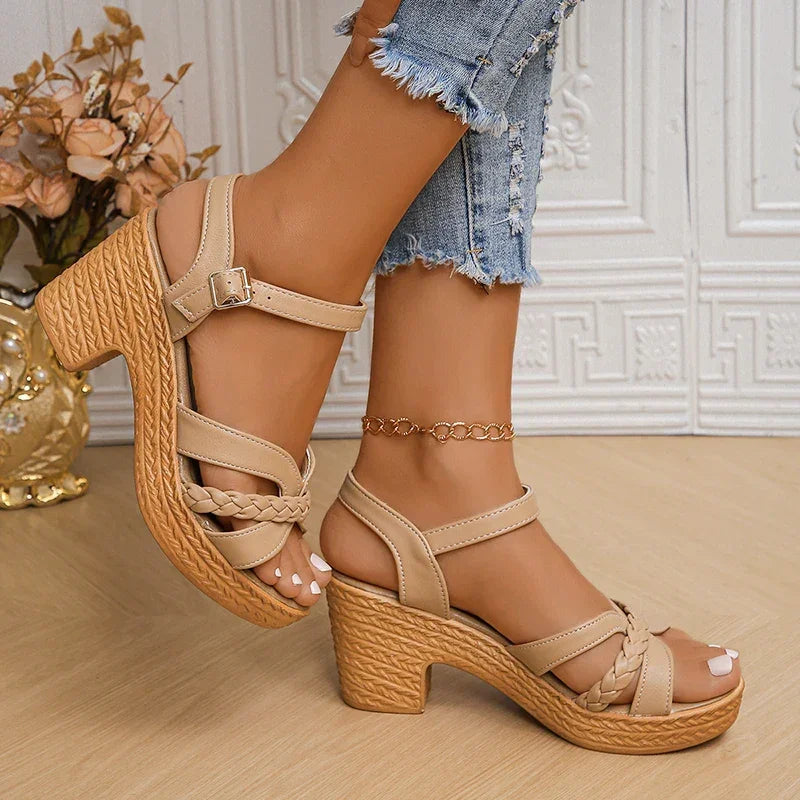High Heels Sandals Chunky Platform - Piña Colada