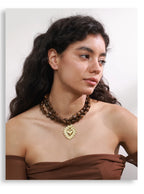 Gold Geometric Acrylic Pendant Necklace