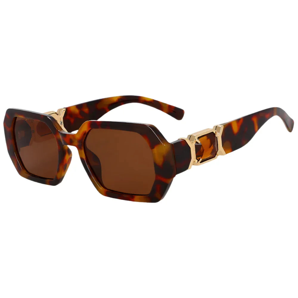 Oversized Diamond Rectangle Sunglasses - Piña Colada
