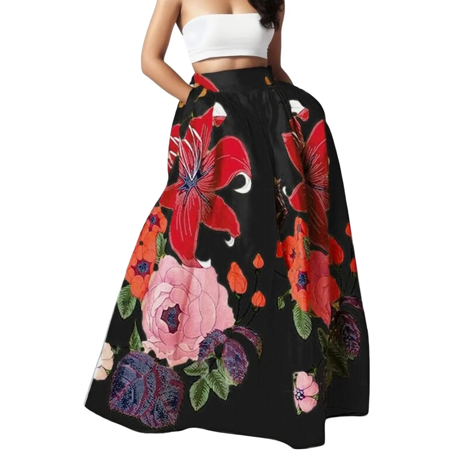 Long Skirt Large Swing High Waist - Piña Colada
