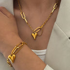 Stainless Steel Heart Jewelry - Piña Colada