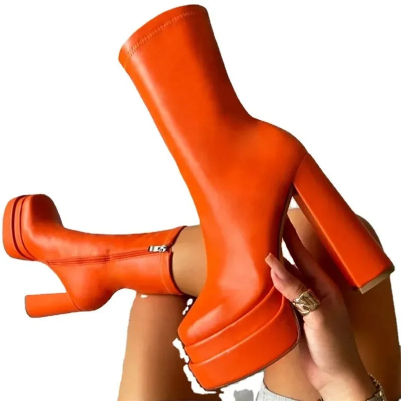 High Heels Ankle Boots - Piña Colada