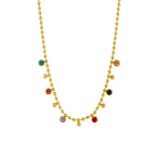 Color Trendy Geometric Pendant Necklace - Piña Colada