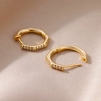 Zircon Polygon Earrings For Women Stainless Steel Geometric - Piña Colada