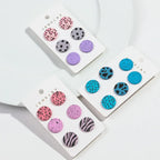 3Pairs/set Colorful Acrylic Earrings - Piña Colada