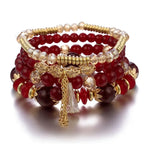 4Pcs New Tassel Charm Beads Bracelet - Piña Colada
