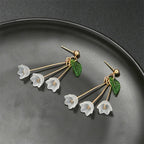 White Flower Tassel Earrings - Piña Colada