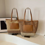 Women Straw Crochet Beach Handbag - Piña Colada