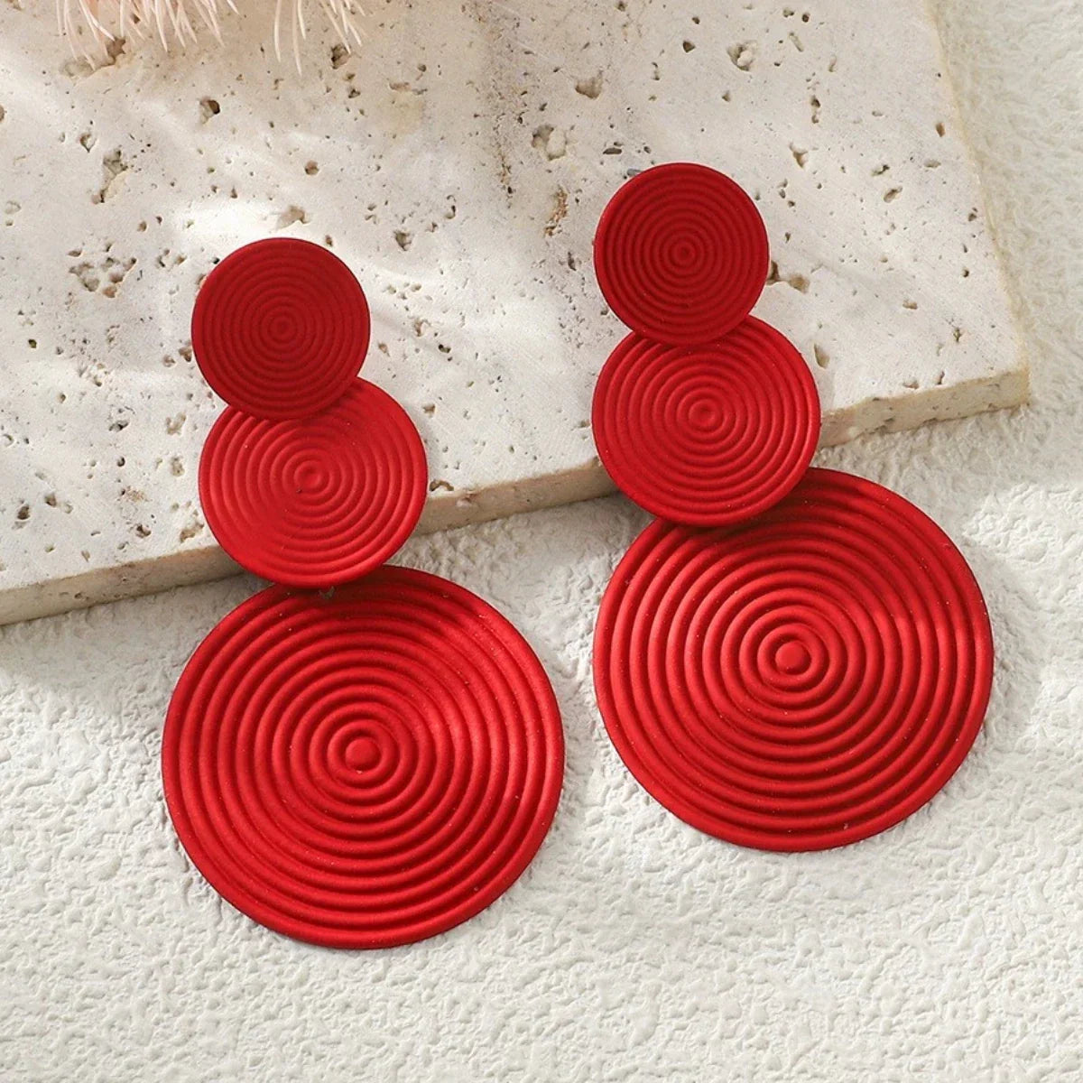 Dangle Earrings Trio Circle - Piña Colada