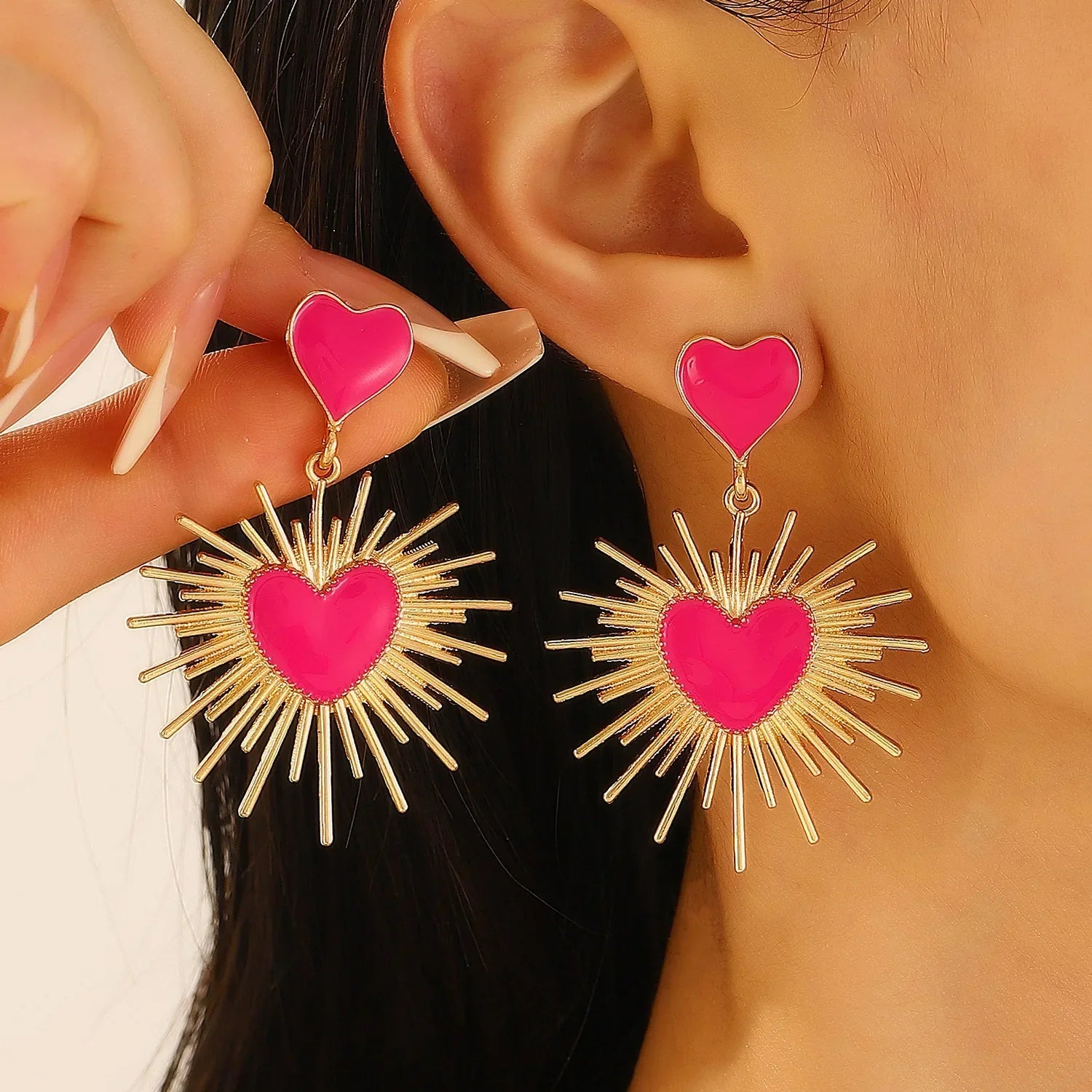 Boho Polka Dot Drop Earrings - Piña Colada