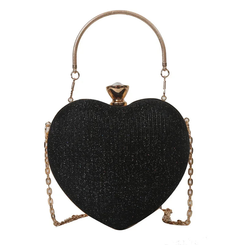 Shiny Handbag Heart Shape